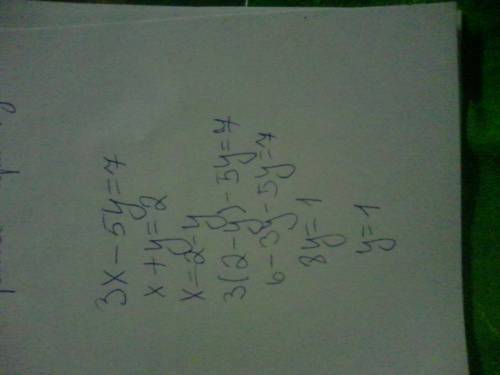 Решите систему уравнений {3/5х-5/6y=7/30 x+y=2 найдите сумму 3х+ это