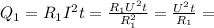 Q_1=R_1I^2t= \frac{R_1U^2t}{R_1^2} = \frac{U^2t}{R_1}=