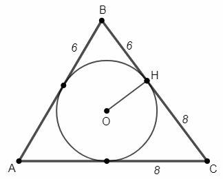 Одна из сторон треугольника равна 13 см, а другая сторона точкой касания вписанной окружности делитс