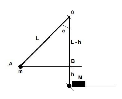 Небольшое тело массой m = 0,5 кг висит на невесомой нерастяжимой нити длиной l = 40 см, касаясь брус