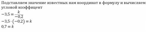 График функции у=k/x проходит через точку р(-0,2; -3,5). чему равен k