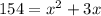 154=x^2+3x