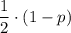 \dfrac12\cdot(1-p)