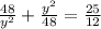 \frac{48}{y^{2}} + \frac{y^{2}}{48} = \frac{25}{12}