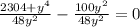 \frac{2304+y^{4}}{48y^{2}} - \frac{100y^{2}}{48y^{2}} =0