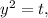 y^{2}=t,