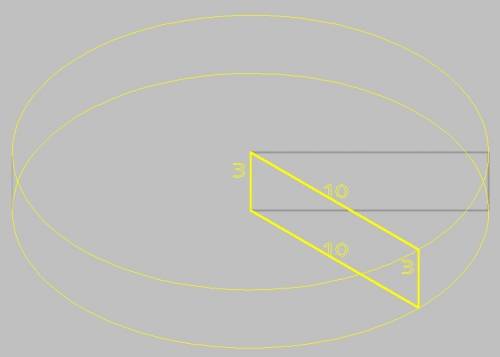 Найдите обьём тела, полученного при вращение прямоугольника со сторонами 10см и 3см вокруг меньшей с