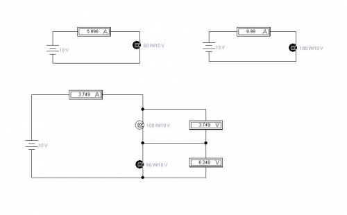 Две лампы, розщитаны на одинаковое напряжение имеют мощьность 60 и 100 вт соотвецтвено. какую мощнос