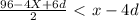 \frac{96-4X+6d}{2}\ \textless \ x-4d