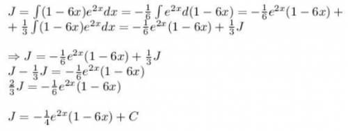 Вычеслите неопределённый интеграл (1-6x)*e^(2x)