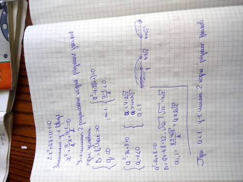 При каких значениях параметра а уравнение 2х^2+ax+a-1=0 имеет два различных корня разных знаков