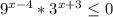 9^{x - 4} * 3^{x + 3} \leq 0