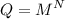 \displaystyle Q=M^{N}