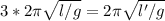 3*2 \pi \sqrt{l/g}=2 \pi \sqrt{l'/g}