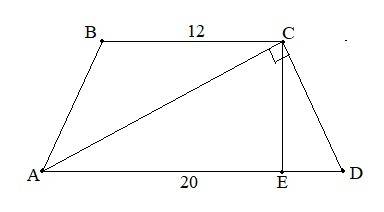Вравнобедренной трапеции abcd основание bc и ad соответственно равны 12 см и 20 см. найдите площадь