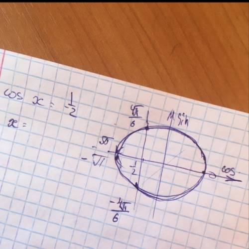 Сколько корней имеет уравнение cos x=-1/2 на промежутке [-п; п]