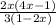 \frac{2x(4x-1)}{3(1-2x)} &#10;