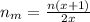 n_{m} = \frac{n(x+1)}{2x}