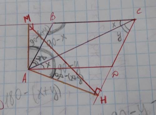 Впараллелограмме abcd угол а острый из вершины а проведены высоты параллелограмма am и ah к сторонам