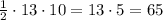 \frac12\cdot13\cdot10=13\cdot5=65