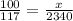 \frac{100}{117}=\frac{x}{2340}