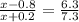 \frac{x-0.8}{x+0.2} =\frac{6.3}{7.3} \\ \\