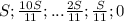 S;\frac{10S}{11} ;...\frac{2S}{11} ;\frac{S}{11} ;0 \\ \\