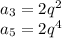 a_3=2q^2 \\ a_5=2q^4