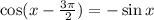 \cos(x-\frac{3\pi}{2})=-\sin x