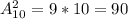 A_{10}^2=9*10=90