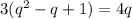 3(q^{2}-q+1)=4q