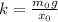 k=\frac{m_{0}g}{x_{0}}