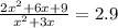 \frac{2x^{2}+6x+9}{x^{2}+3x}=2.9