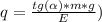 q = \frac{tg(\alpha)*m*g}{E} )