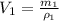 V_{1}= \frac{m_{1}}{\rho_{1}}