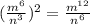 ( \frac{m^{6} }{n^{3}})^{2} = \frac{ {m}^{12} }{n^{6} }