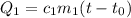 Q_{1} = c_{1}m_{1}(t - t_{0})