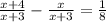 \frac{x+4}{x+3}-\frac{x}{x+3}=\frac{1}{8}