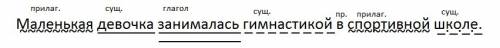 Маленькая девочка занималась гимнастикой в спортивной школе сделайте синтаксической разбор