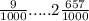 \frac{9}{1000} .....2 \frac{657}{1000}