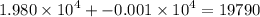 1.980 \times {10}^{4} + - 0.001 \times {10}^{4} =19790