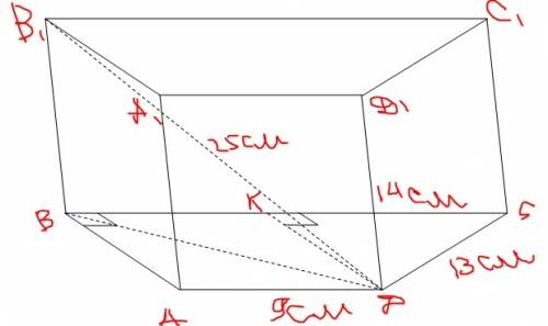 30 ів ! в основі прямої призми лежить прямокутна трапеція з основами 9 см і 14 см, і більшою бічною