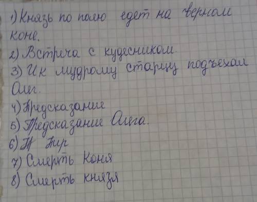 План к былине и вспомнил олег коня своего 6 действий