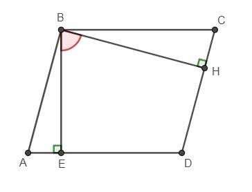 Два угла параллелограмма относятся как 5: 7. найдите угол между высотами параллелограмма, проведенны