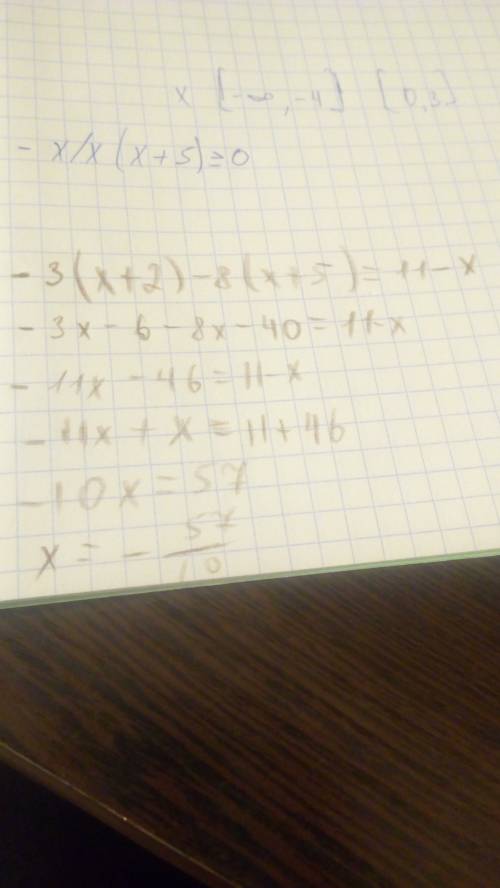 Решите уравнение -3(x+2)-8(x+5)=11-x