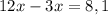 12x-3x=8,1