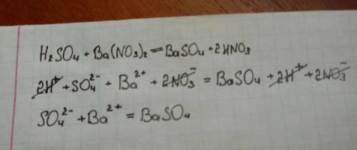 Напишите уравнение реакций , характеризующие свойства: h2so4 молекулярное, полные ионные, сокращённы