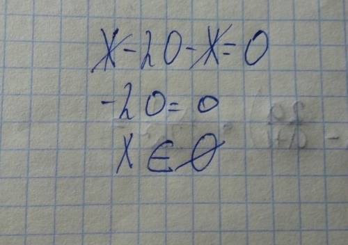 X-20-x=0 найти наименьший из корней. простите, но первом посте я совершила ошибку и по этому делаю н