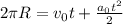 2\pi R = v_0t + \frac{a_0t^2}{2}