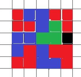 Клетки квадрата 5x5 покрашены в шахматном порядке. центральная клетка – чёрная. можно ли закрыть все